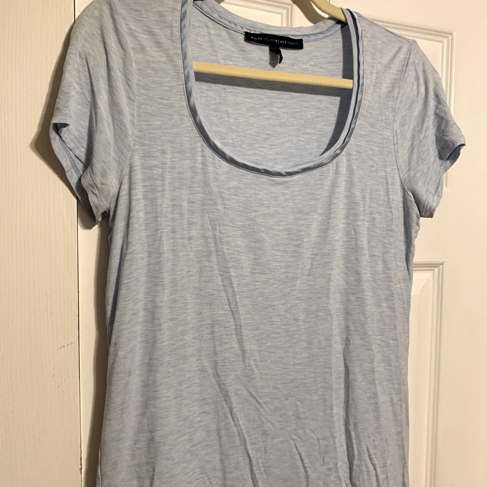 White House Black Market light blue short sleeve